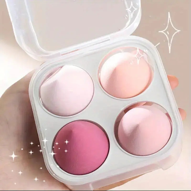 Éponges de Maquillage Douces Beauty Egg – Lot de 4 avec Boîte de Rangement Belleza Pura