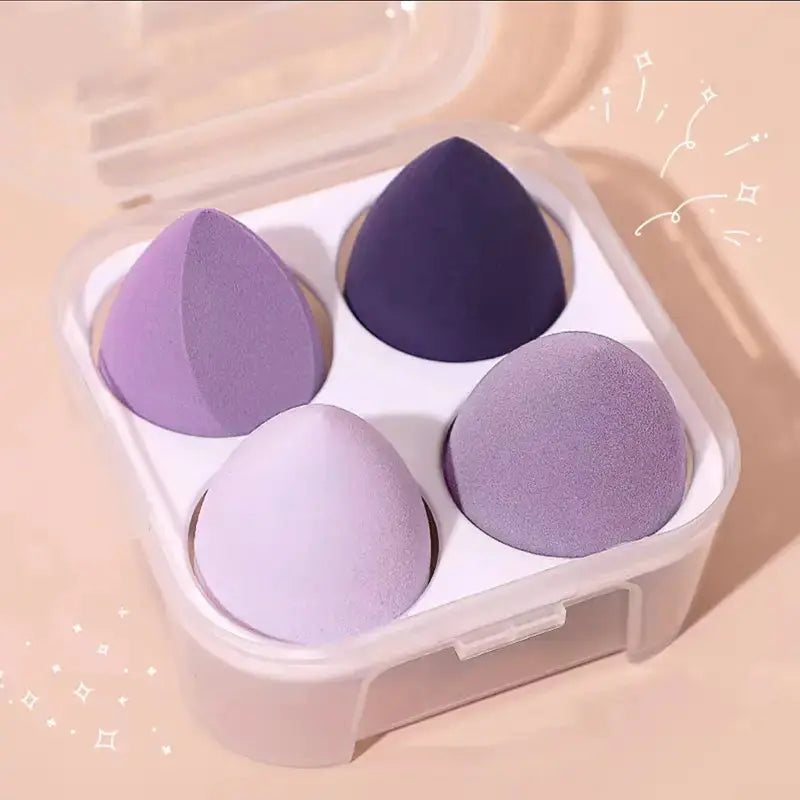 Éponges de Maquillage Douces Beauty Egg – Lot de 4 avec Boîte de Rangement Belleza Pura